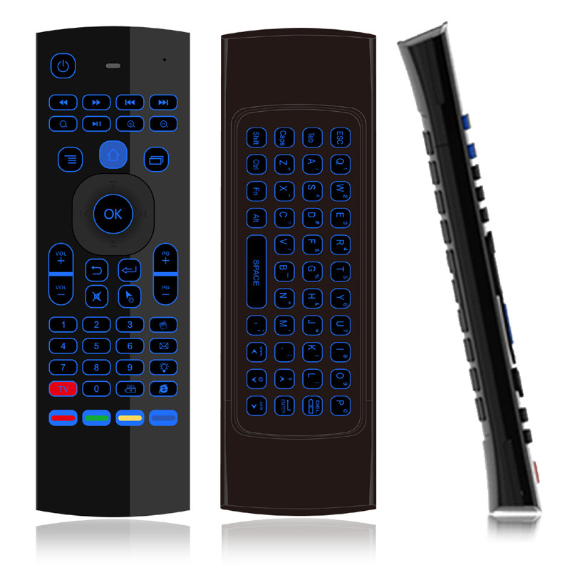 Backlight Android Air Mouse Keyboard Remote Control 10-15m Operation Distance