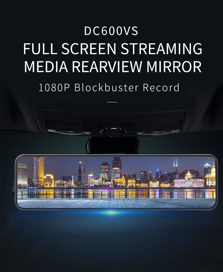 170 Degree Loop Recording 4k Rear View Mirror Camera 25fps Touch Screen Car Camera