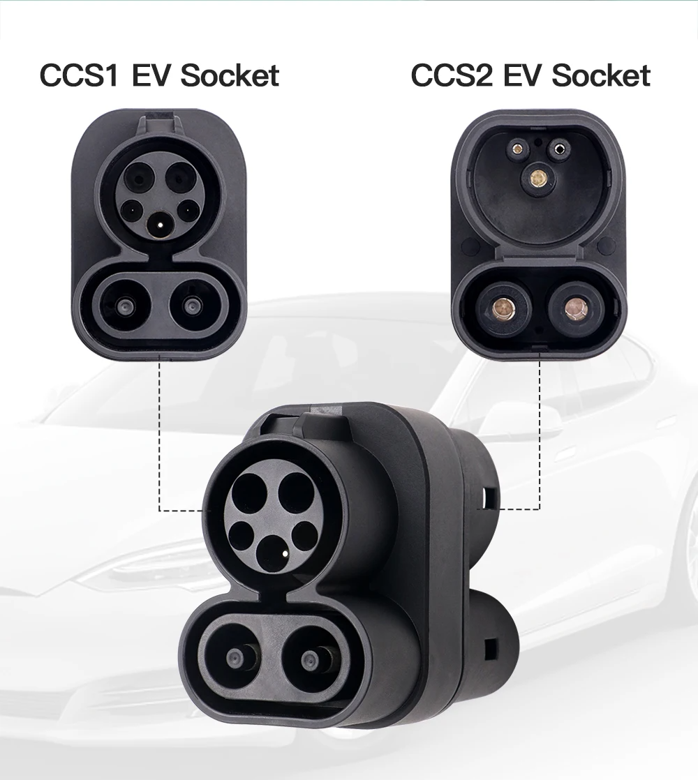 CCS 1 To CCS 2 DC Adapter AC 63A To DC 250A Combo 1 To Combo 2 Fast EV Charging Cable Converter