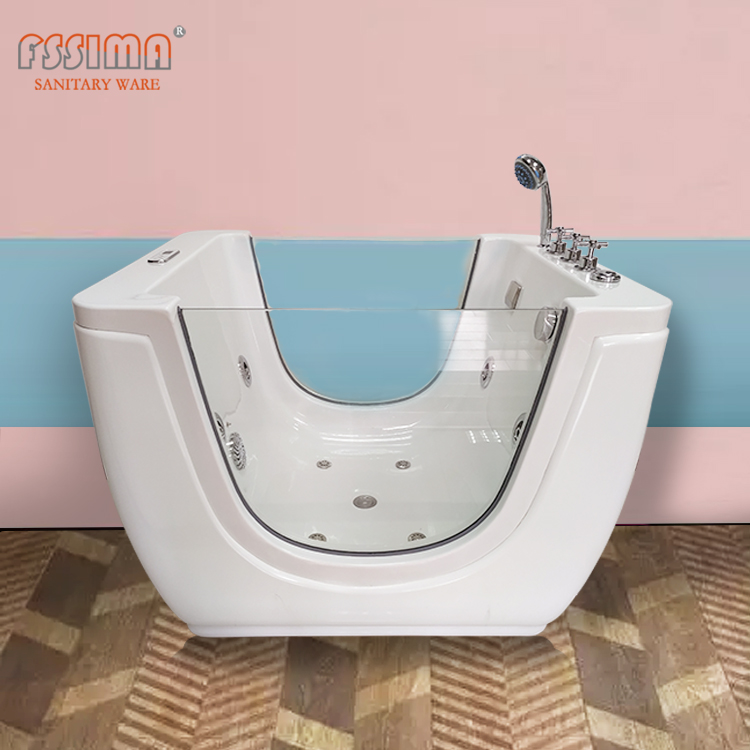 Girl Rain Shower Baby Spa Tub Acrylic Pink 33.46"