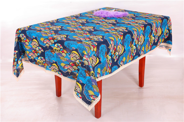 Colorful Personalized Table Cloth Multiple Finishes Treatment With Lace Fabric