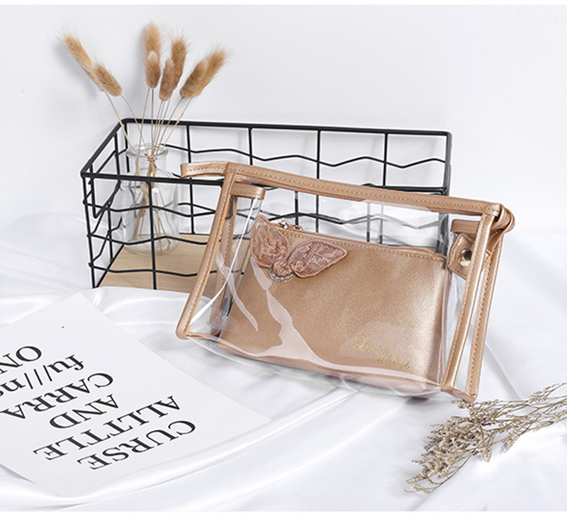 Eco Friendly Waterproof PVC Transparent Makeup Washing Bags for Travel
