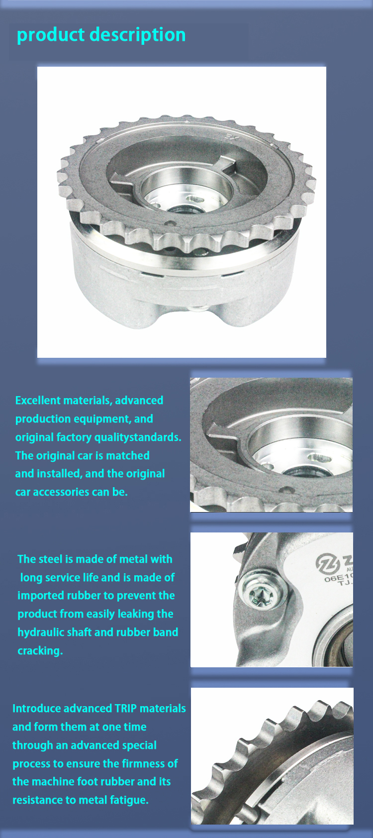 ZPY 06E109084N Engine exhaust camshaft adjuster gear For Audi S6 S7 RS6 RS7 S8 4.0 V8 TFSI VW Phideon 06E109084Q