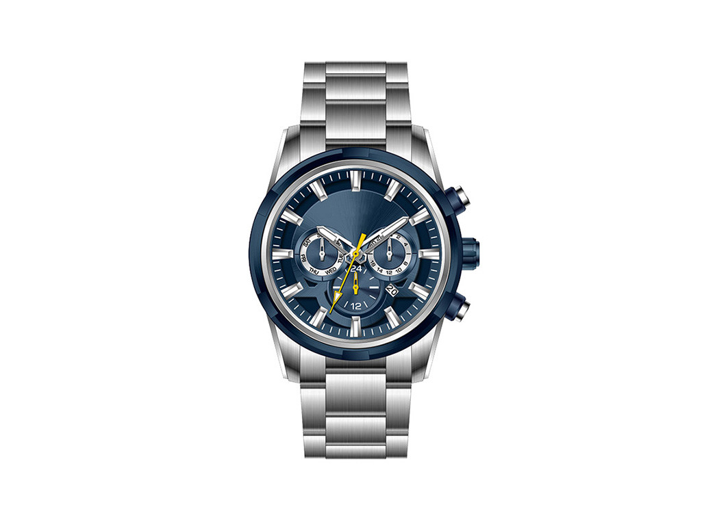 Japan Movt Stainless Steel Black Watch 100m Water Resistant Steel Back