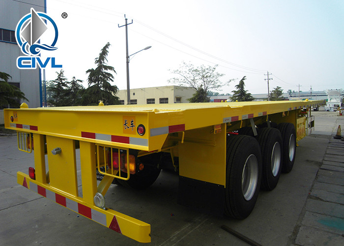 40 Feet Flatbed Semi Trailer Trucks 3 Axles Container Carrying Heavy Equipment Trailer