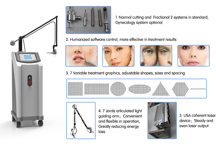 Portable fractional co2 laser device CO2 fractional laser machine with newest technolog