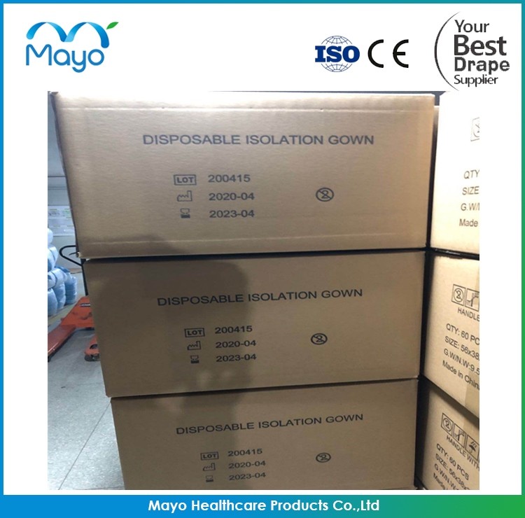 Chemical resistant surgical isolation gown disposable 2ply SPP lamination PE