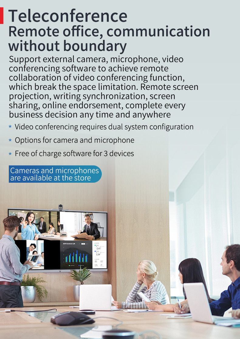 Floor Standing Smart Interactive Whiteboard Digital Signage 65''