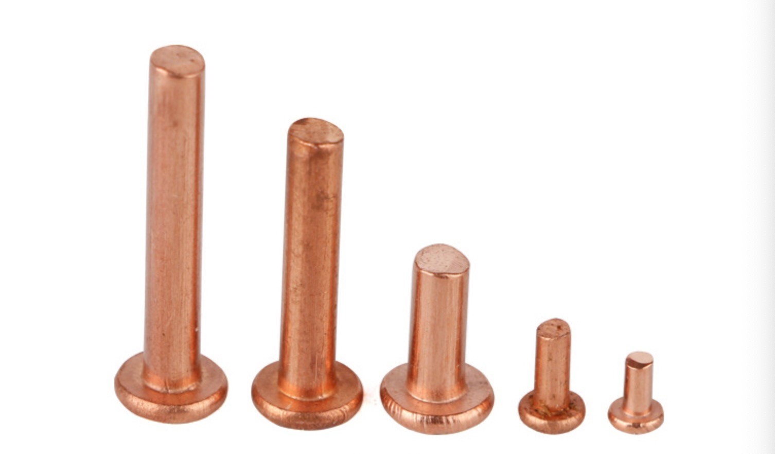 Red Copper Solid Flat Head Rivets Fasteners Good Corrosion Resistance