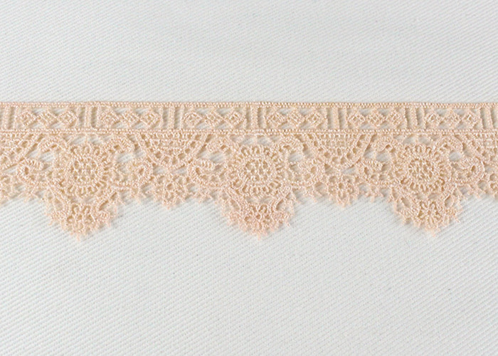 Poly Venice Lace Trims Custom Embroidered Water Soluble Lace For Wedding Dresses