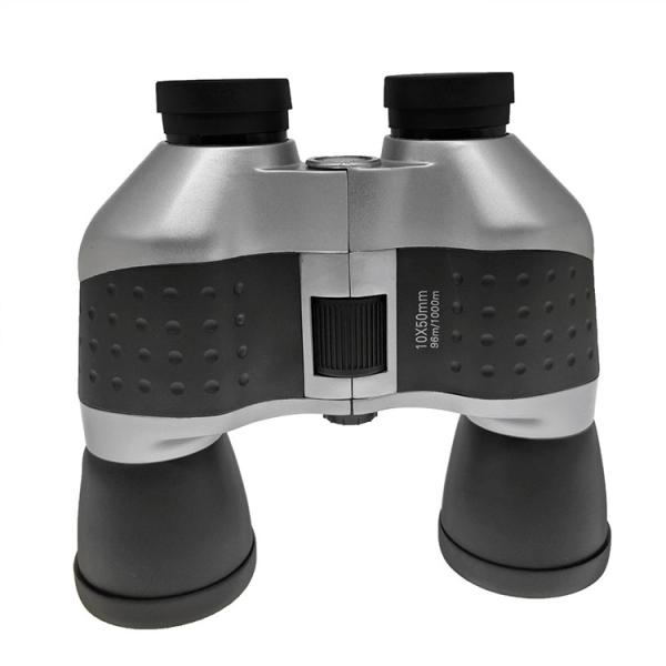 Military Silver 10x50 Binoculars Waterproof Binoculars Porro Bak4 Prism For
