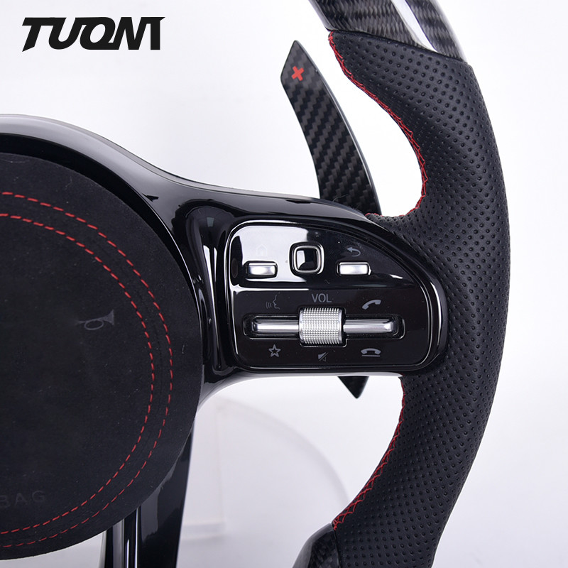 LED Carbon Fiber Leather Mercedes Benz Steering Wheel With LED Display