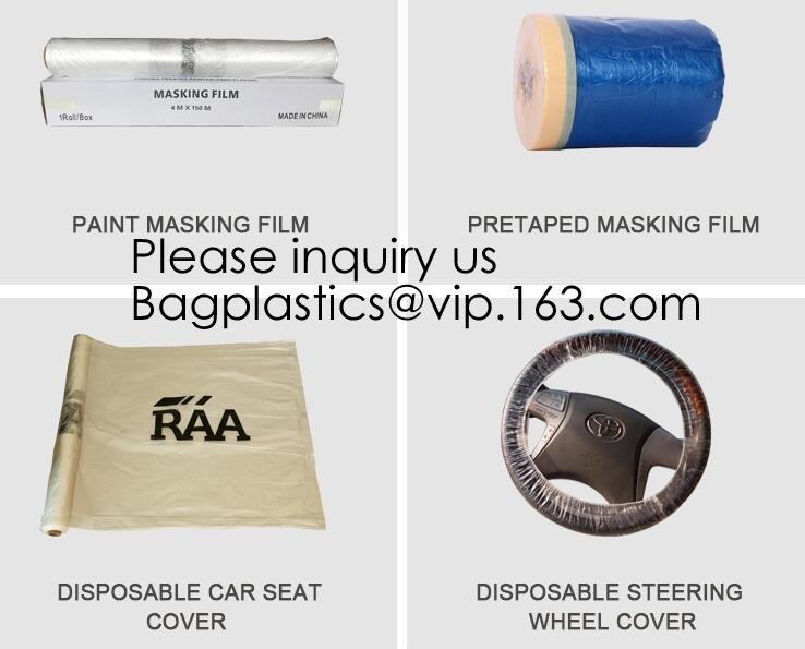 Car Disposable Plastic Seat Covers Vehicle Protectors, Five Set of Vehicle Maintenance Protection, Masking Dust Covers