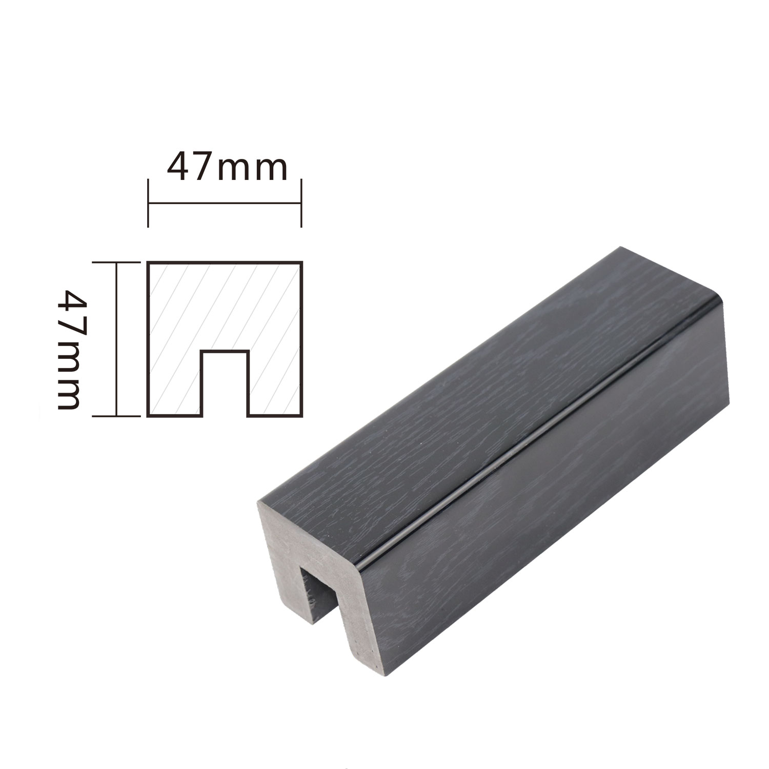Modern and Durable PVC Stair Handrail for Home Decoration Item NO. SO47 47 w *47 h mm