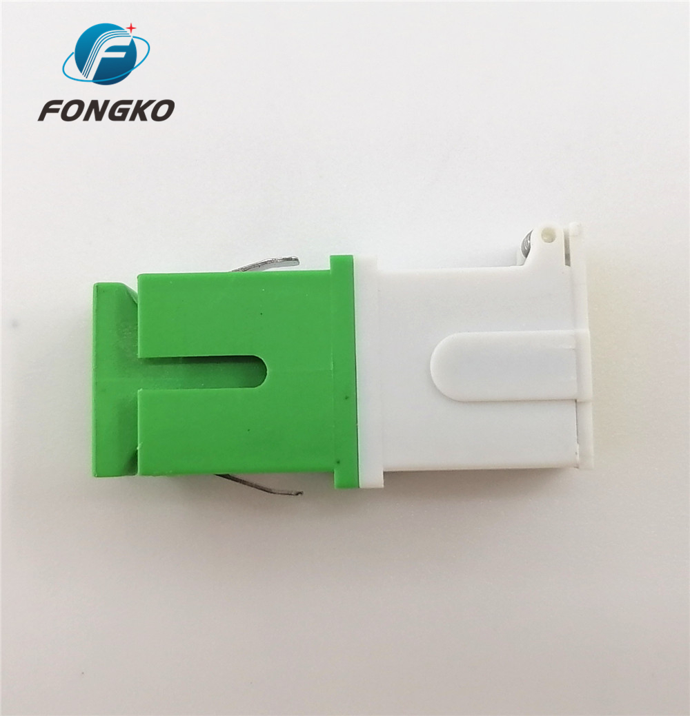 Auto Shutter APC Simplex Singlemode White Green Shell metal shrapnel Adapters SC/APC Fiber Optic Adapter