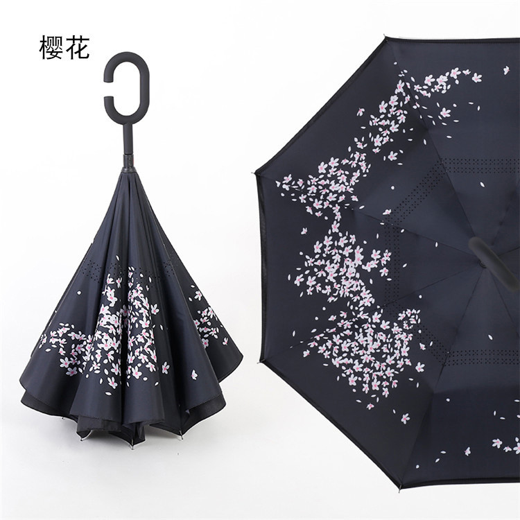 Double Layer Reverse Inverted Umbrella Pongee Fabric BSCI Approved