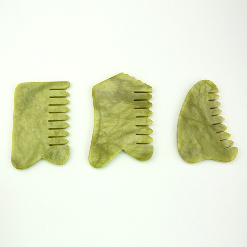 Customized Personal Care Acupoint Jade Massaging Comb For Blood Circulation