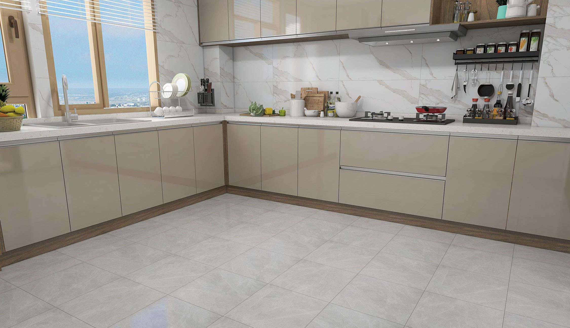 Glazed Matt Ceramic Rustic Tile For Rebuilding And 400x400mm Inside Floor Tile Gray For Decoration
