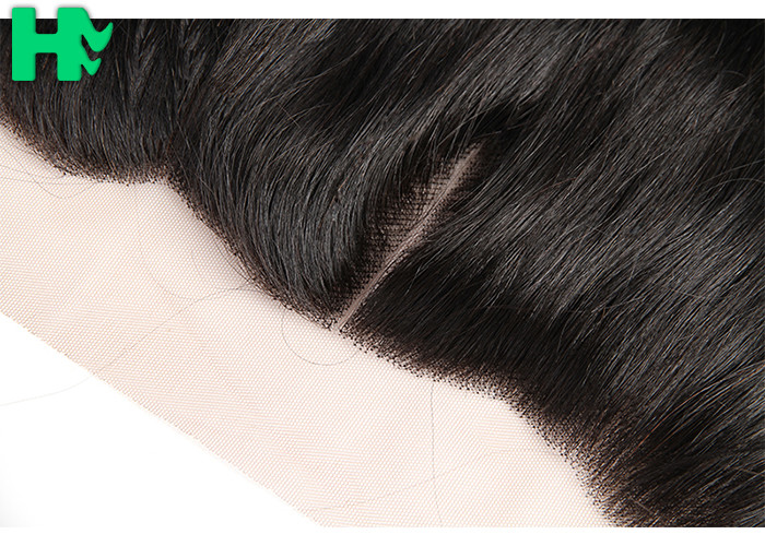 Unprocessed Virgin Smooth Silk Base Human Hair Closure / 13*4 Ear To Ear Lace Frontal