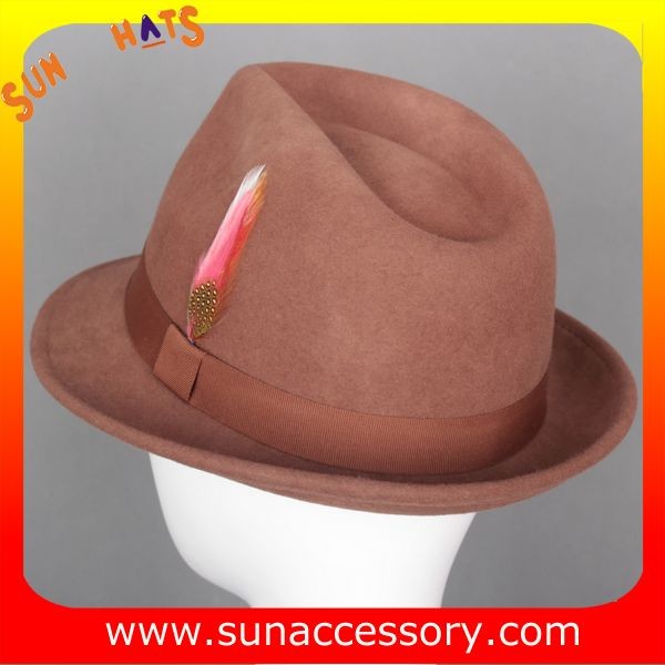 4190369 Sun Accessory customized winner fashion 100% wool felt fedora hats,hats for men