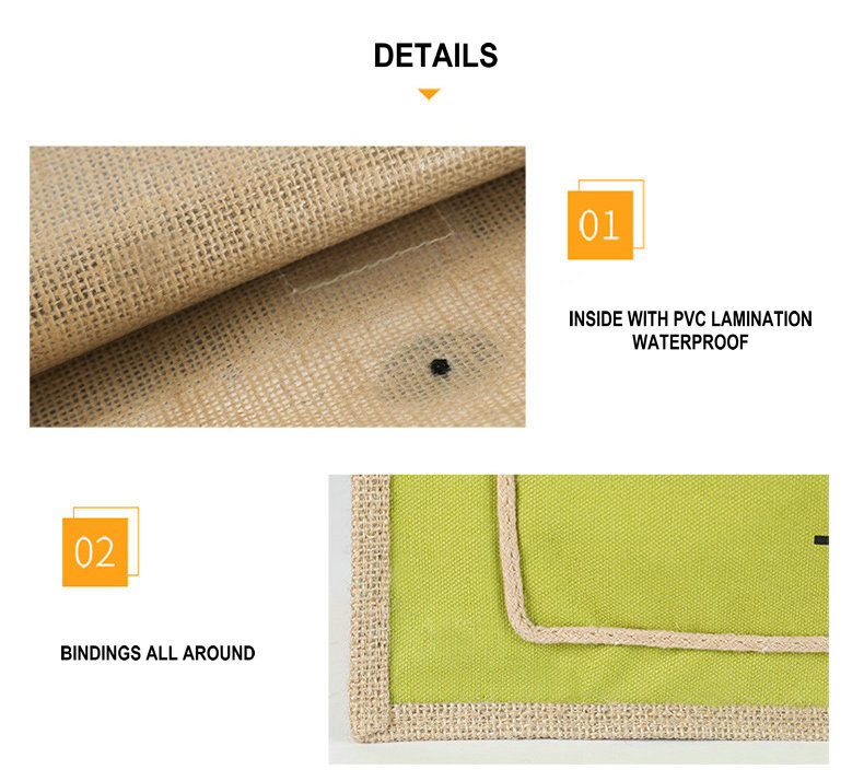 Beach Burlap Tote Bag Eco Friendly Reusable Jute Bag Customized Logo