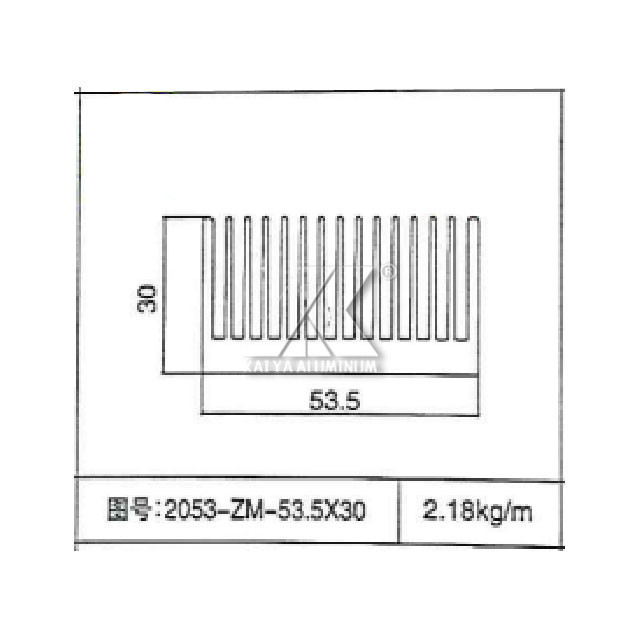 53.5 X 30 Mm Square Heat Sink Aluminum Profiles For CPU LED Power Cooling