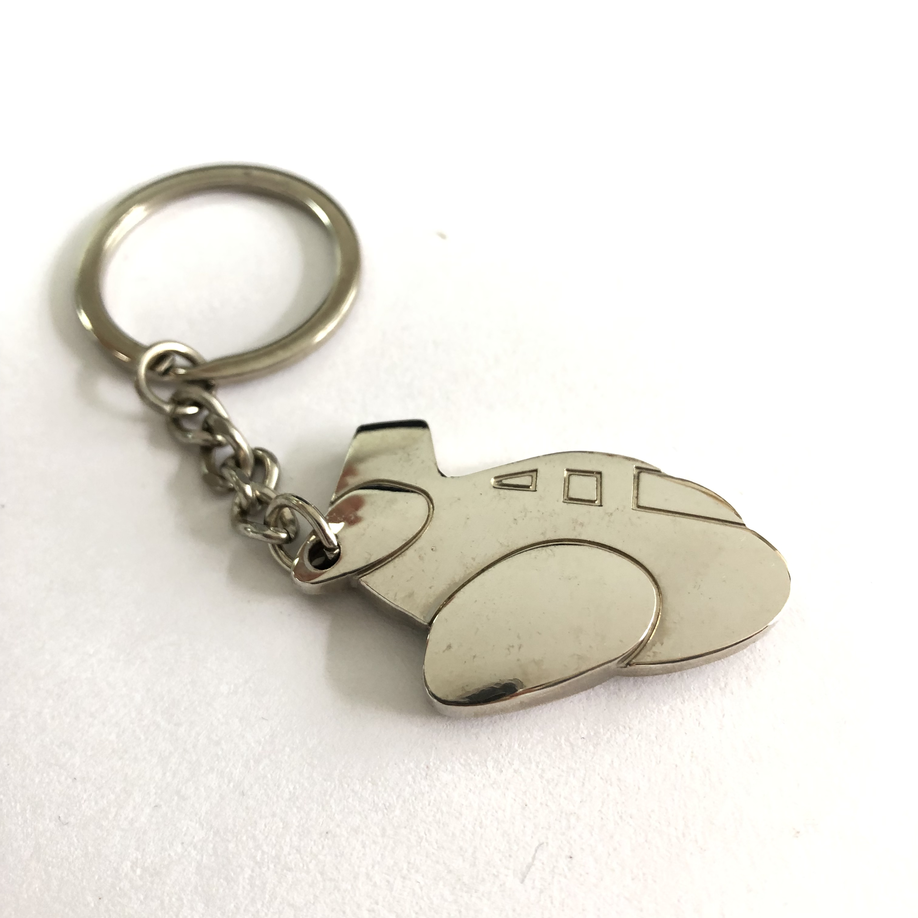 Rectangle Metal Airplane Key Chain , Airliners Helicopter Key Chain