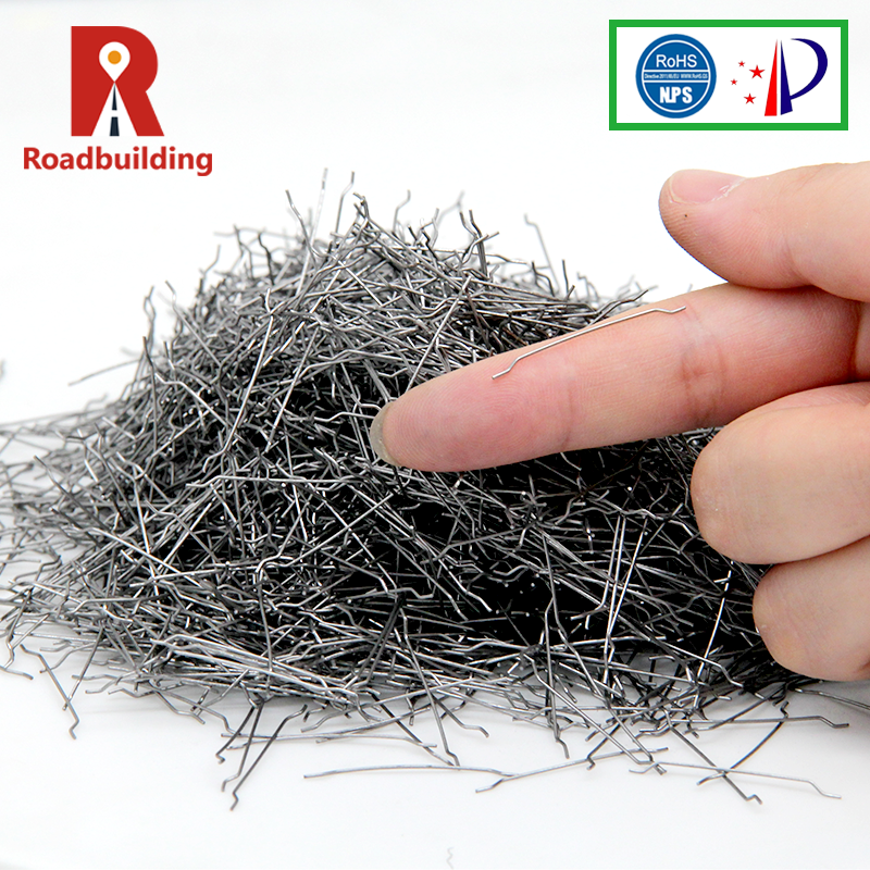 Shear Strength 8-10MPa 6mm Micro Stainless Steel Fibre For Concrete Length 45Mm 55 Mm