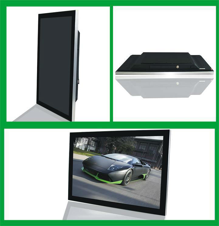 27 inch digital advertising totem LCD poster with split display function