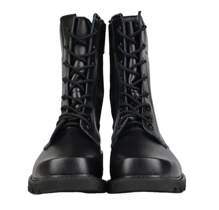 Genuine Leather Military Boots In Black And Durable Design