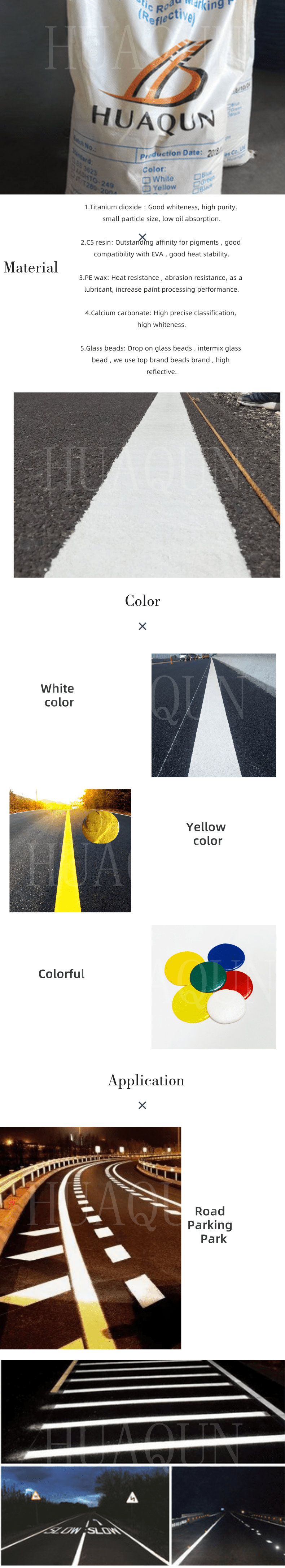 Road Line Marking Thermoplastic Paint White And Yellow With Good Cracking Rresistance