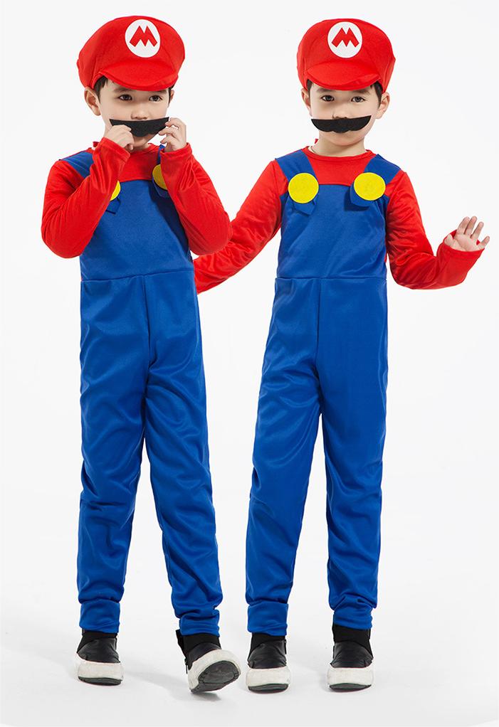 Stage Dancerwear SuperMario Onesie for Halloween Children and Adults Cosplay Performance