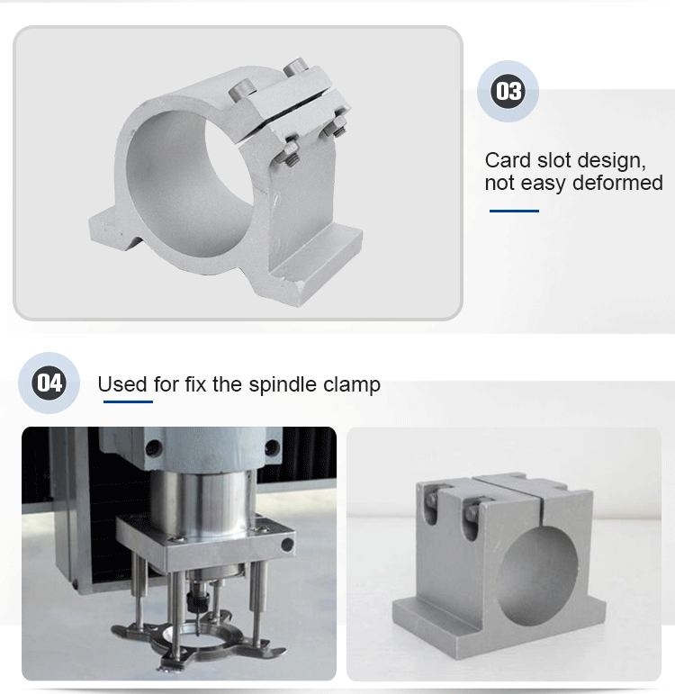 accuracy 85mm Spindle Motor Mount Bracket Clamp for CNC Engraving Machine