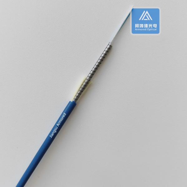 SM Duplex Fiber Optic Cable Armored 3.2mm Blue Pvc Rodent Resistant Flexible