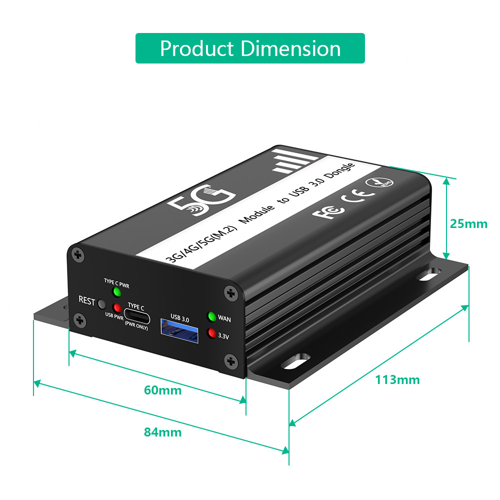 NGFF M.2 To USB 3.0 Adapter Dual NANO SIM Card Slot For 3G 4G 5G Module Speed
