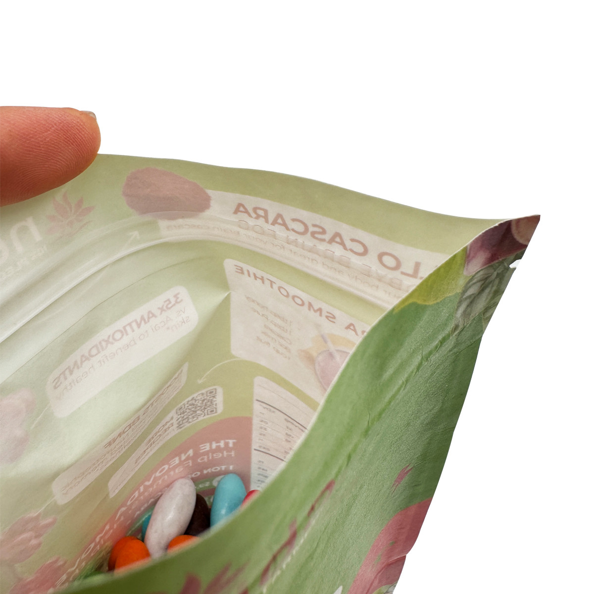 PBAT PLA Kraft 100% Compostable Stand Up Pouches With Zipper For Dry Food Powder Packaging