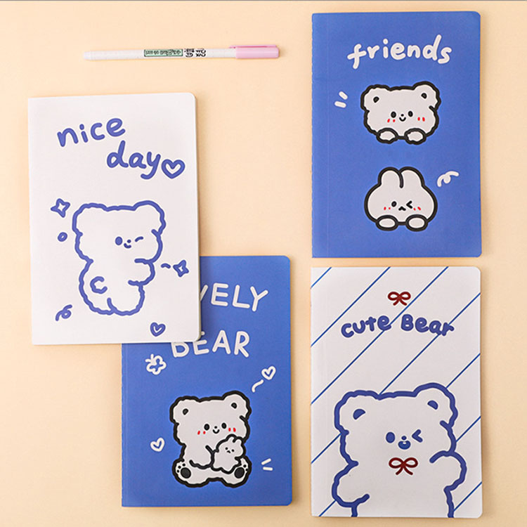 Kawaii Cartoon Little Bear Notebook A5 Size No Adhesive Perfect for Stationery Lovers