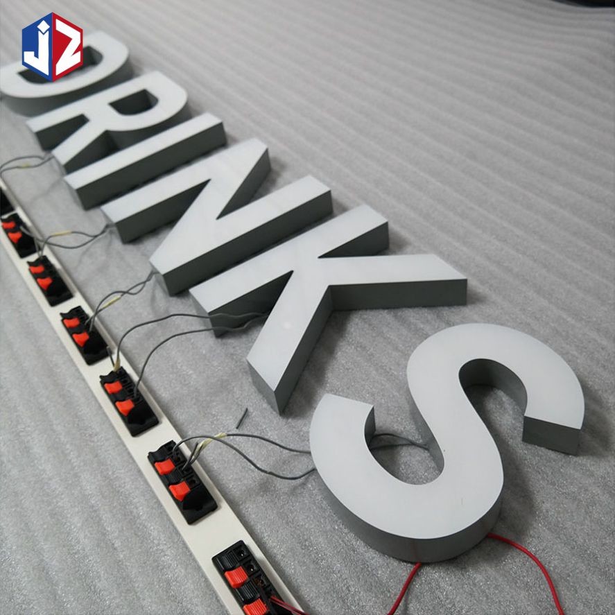 Outdoor Storefront 3D Business Acrylic Signs Illuminated LED Front Lit Letters