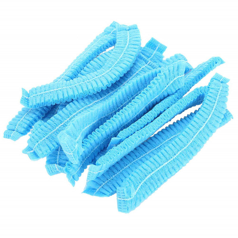 S&J single elastic clip cap disposable non woven strip clip hair shower cap custom pp pe plastic nurse medical clip cap