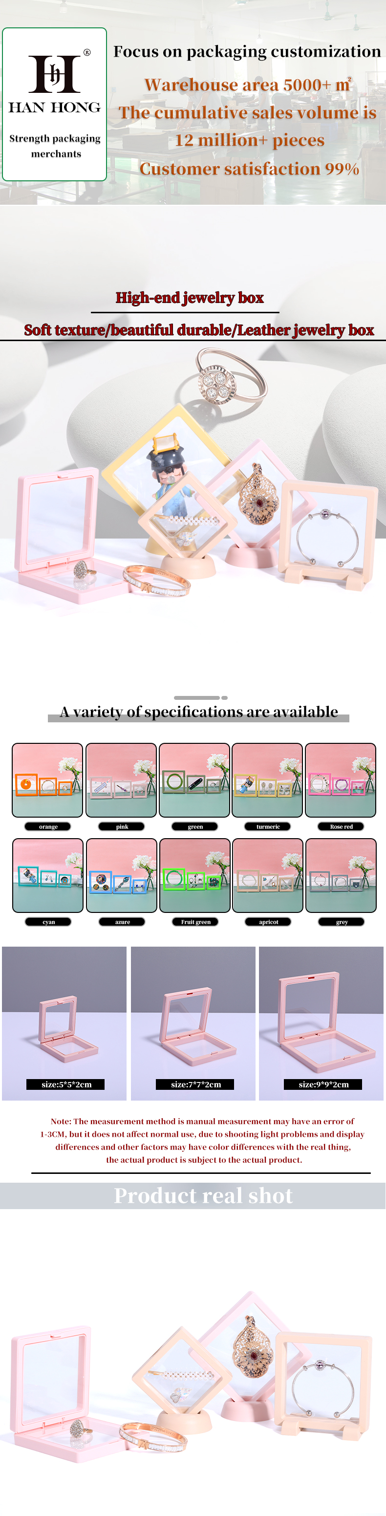 Jewelry PE Membrane Suspension Box , Jewelry Display Box Customized Size
