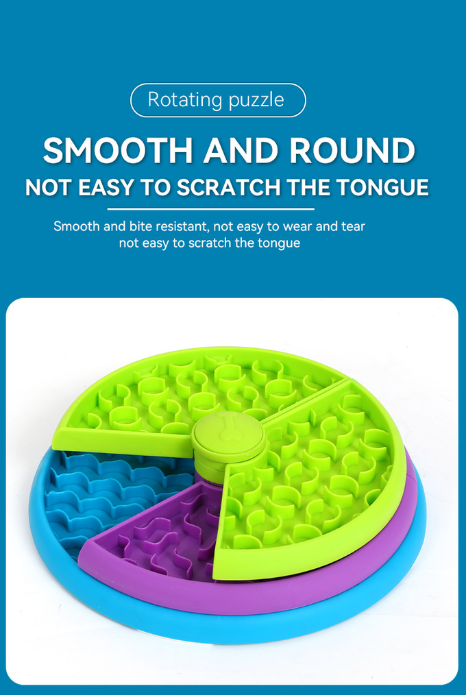 Anti Slip Pet Food Bowls Three Color Round Plate Slow Food For Dog And Cat
