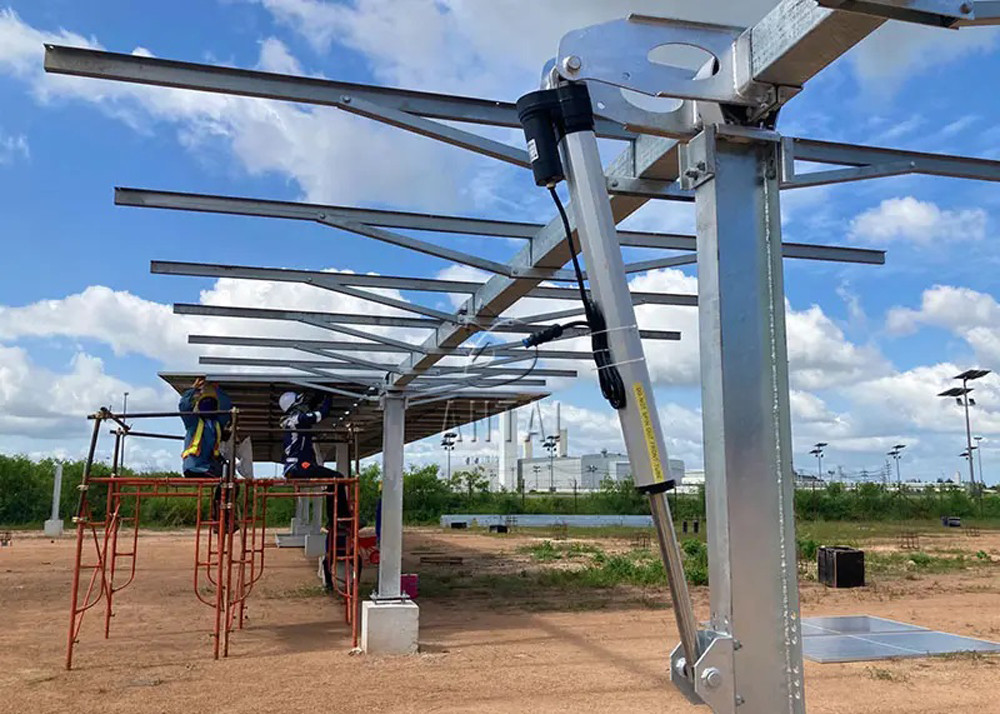 Customized Ground PV Photovoltaic Single Column Tracker Mounting Bracket Stand Support