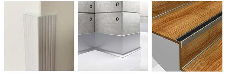 Z Shape Metal Shadow Gap Decorative Aluminum Trim Drywall Skirting Profile