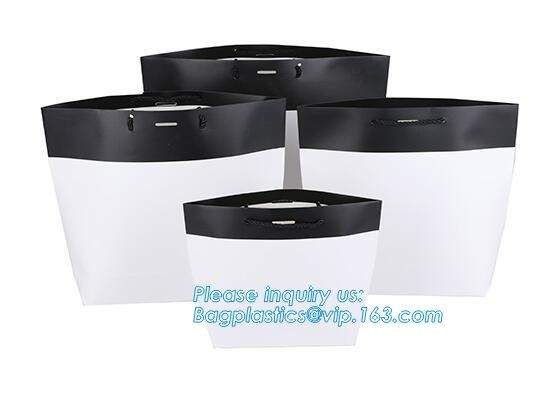 Custom Printed Accept Wholesale Stock White Brown Kraft Paper Shopping Bag With Handle No Minimum, carrier handle bags