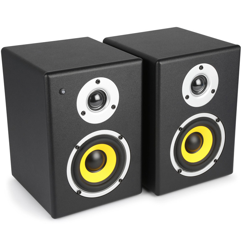Active 200W Carbon Fiber Speakers Dynamic 3D Surround Sound 2.0 Desktop PC Monitor Speakers