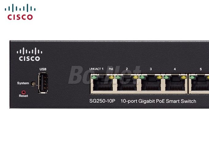 SG250-10P 10 Port Gigabit PoE Network Switch Original Cisco SG250-10P-K9-CN Durable