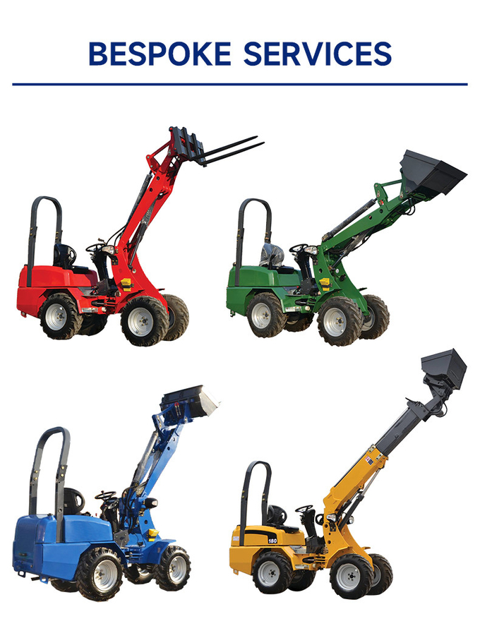 45° Dumping Landscaping Small Wheel Loader With 49° Steering Angle