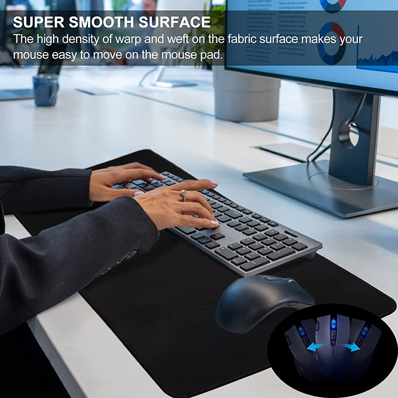 Large Extended Waterproof Keyboard Mat Non-Slip Gaming Mouse Pad with Stitched Edges