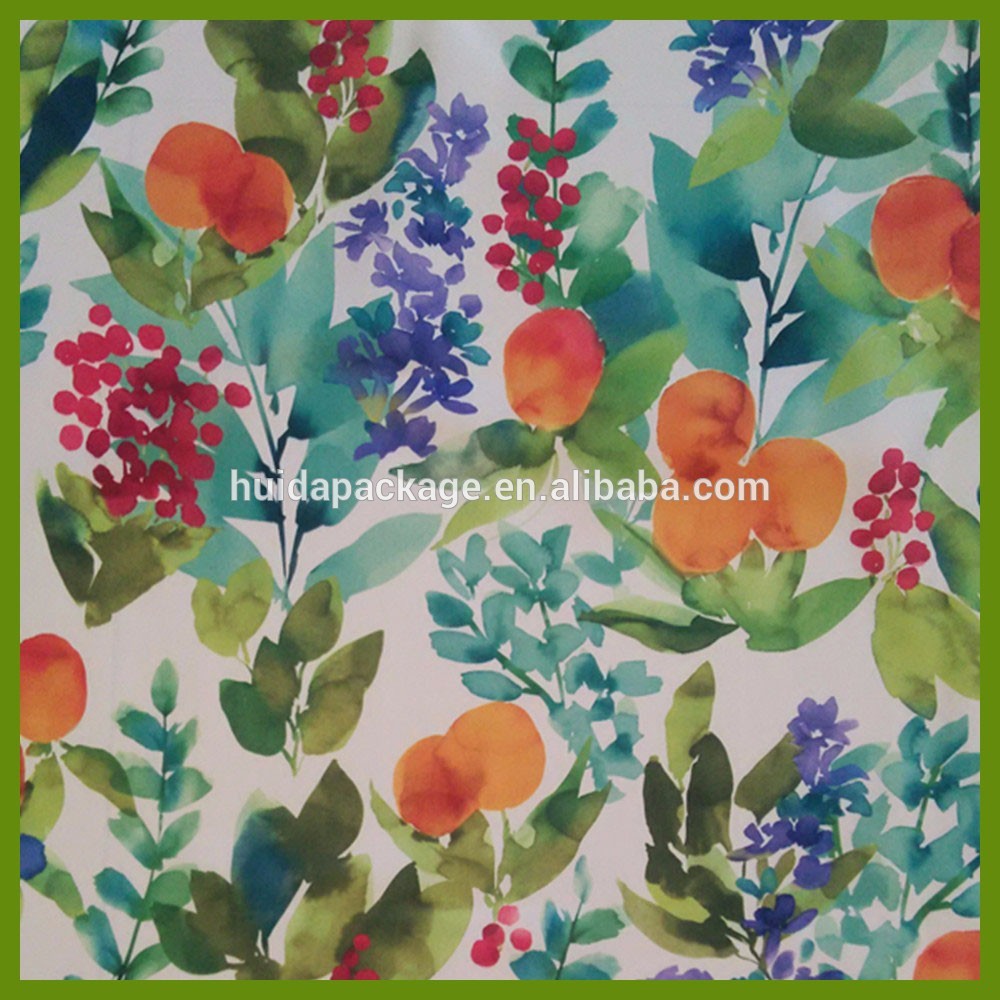 Flower blooming heat transfer printing tablecloth made of 120gsm polyester fabrics