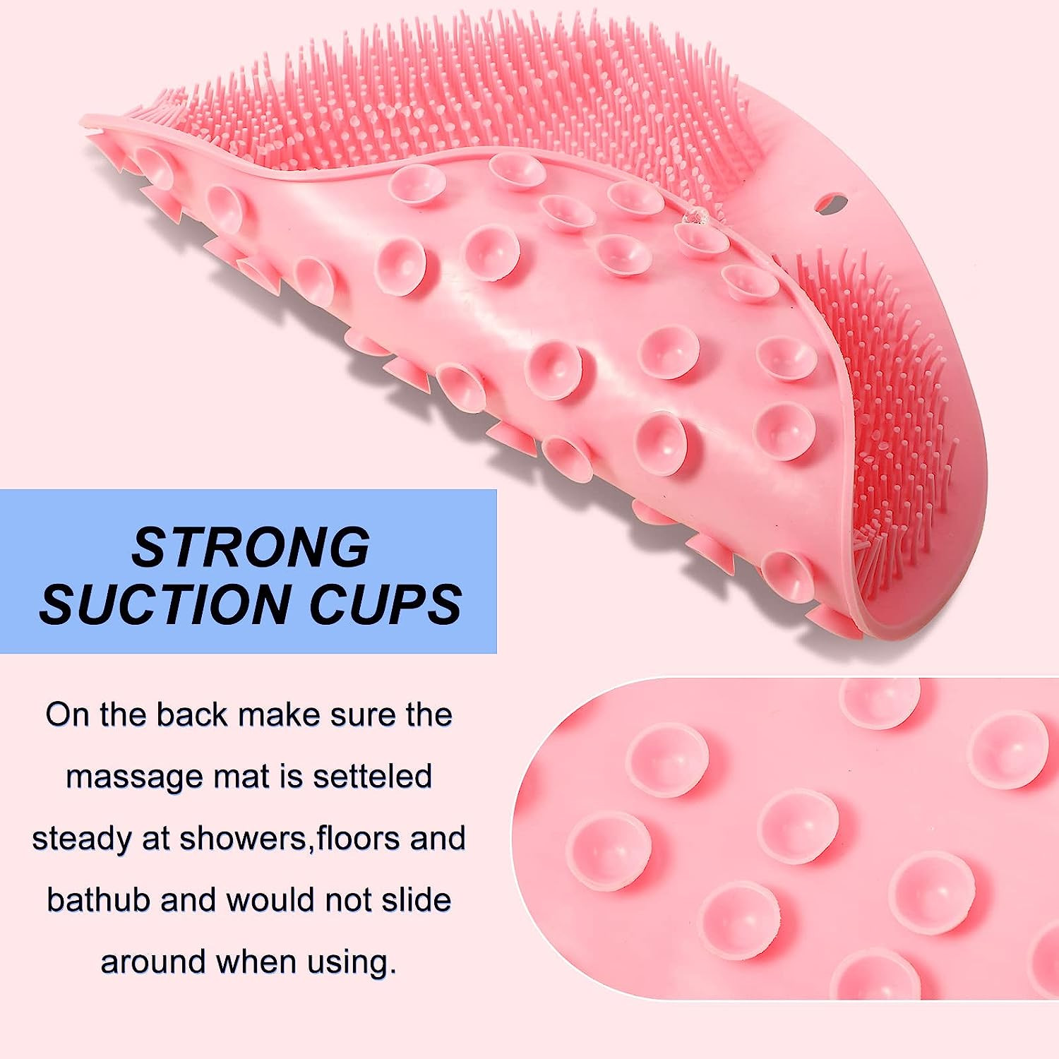 Anti Skid Practical Silicone Shower Mat Foot Massage Reusable
